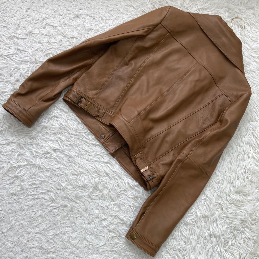 Burberry レザージャケット キャメル 38 ノバチェック