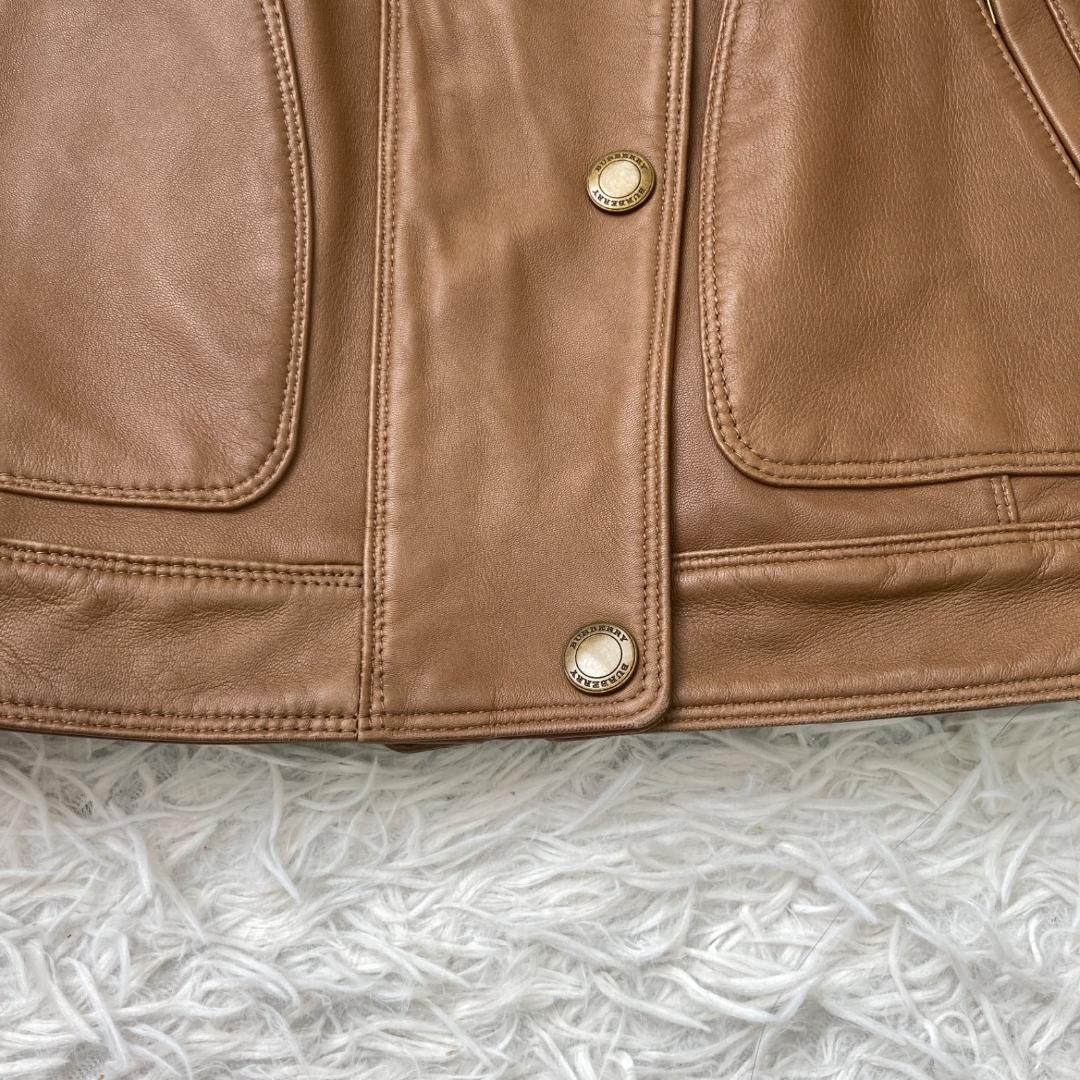 Burberry レザージャケット キャメル 38 ノバチェック