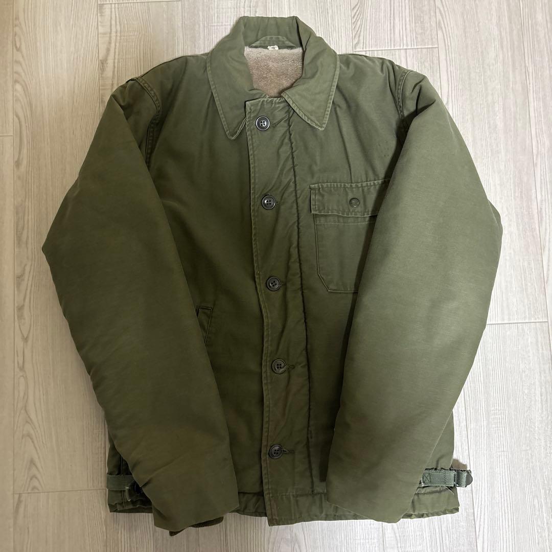 US NAVY A-2 デッキジャケット オリーブグリーン ビンテージ