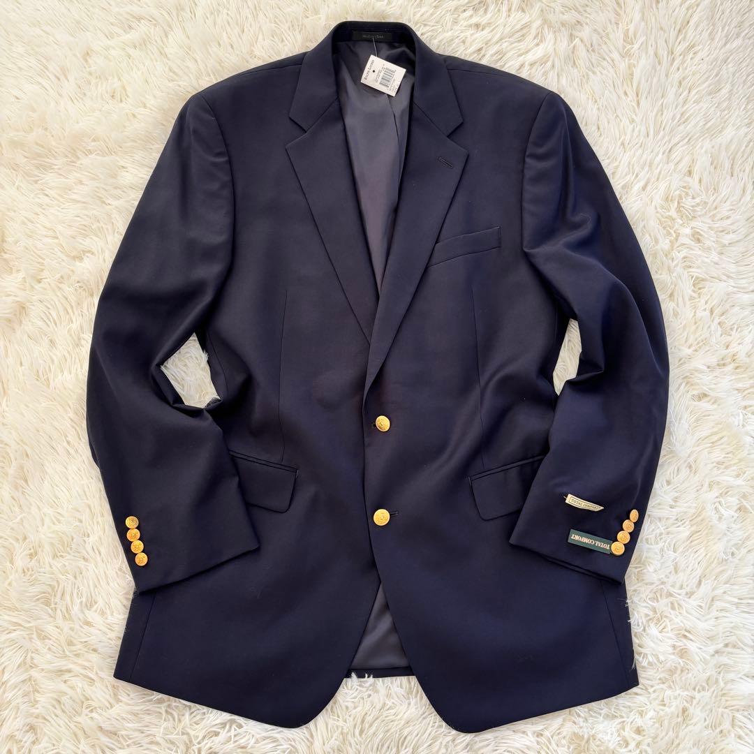 未使用ラルフローレンRALPH LAUREN 金釦紺ブレ2Bテーラードジャケット
