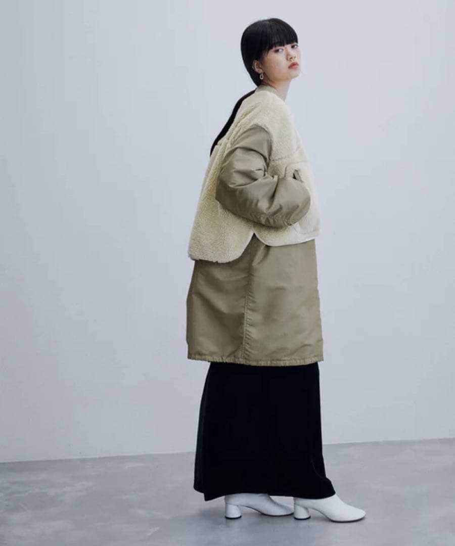 アダムエロペ《ドラマ着用》【サステナブル】MA-1ボアリバーシブルコート