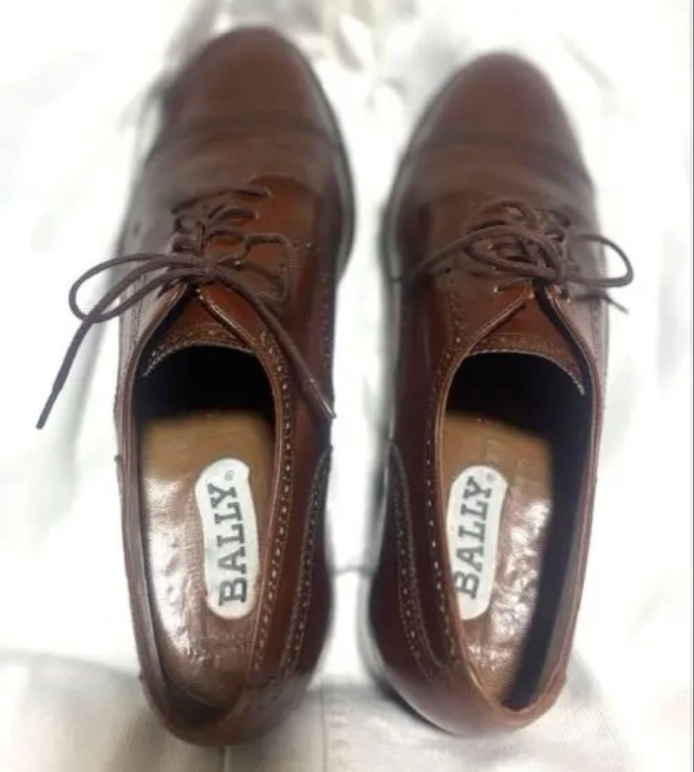 極上美品 高級 BALLY バリー レザー ストレートチップ　シューツリー付