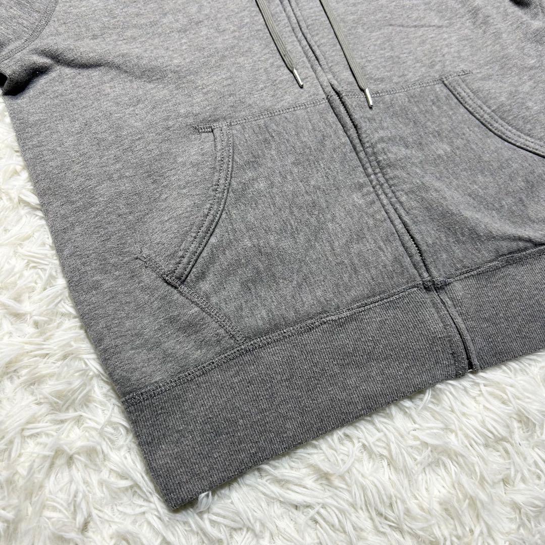 未使用級 ポロラルフローレン ジップパーカー 裏起毛 ポニー グレー 白 L