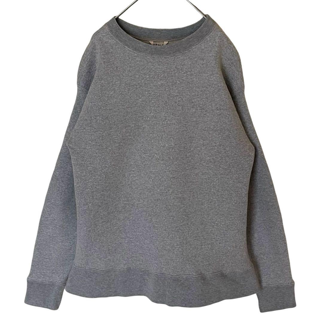 美品 AURALEE 4 BACK WOOL SWEAT BIG P/O グレー