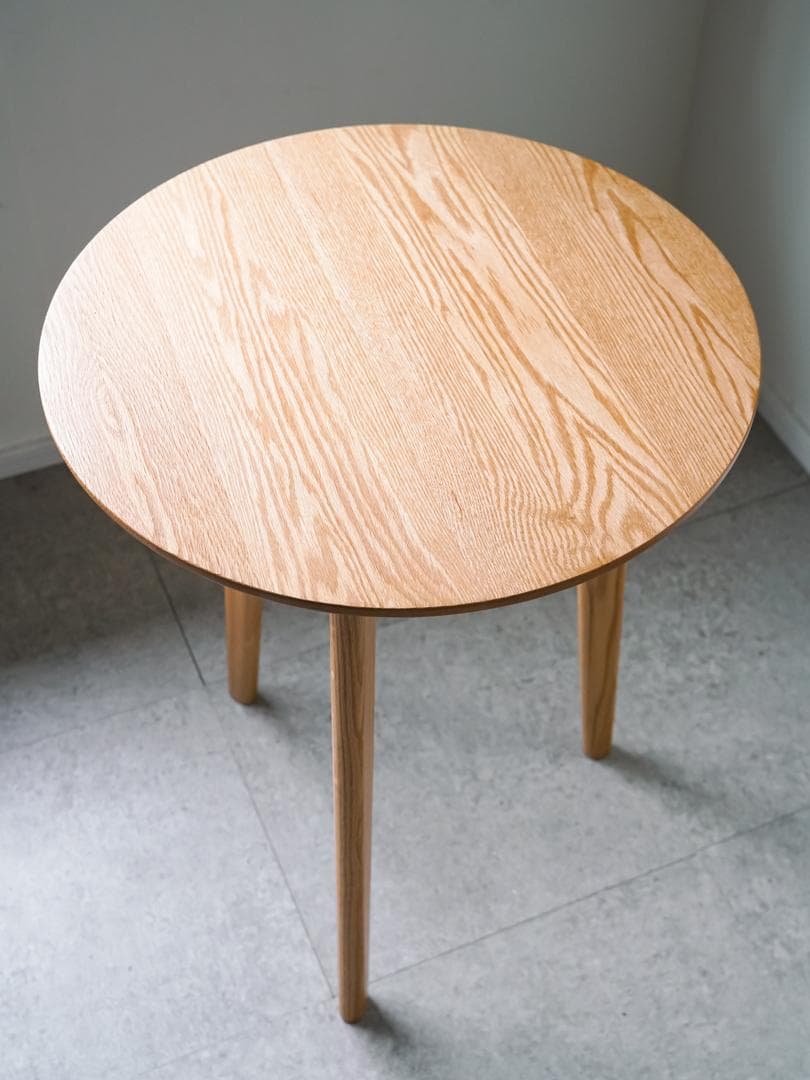 古道具 オーク材 ヴィンテージ ラウンドテーブル 北欧モダン