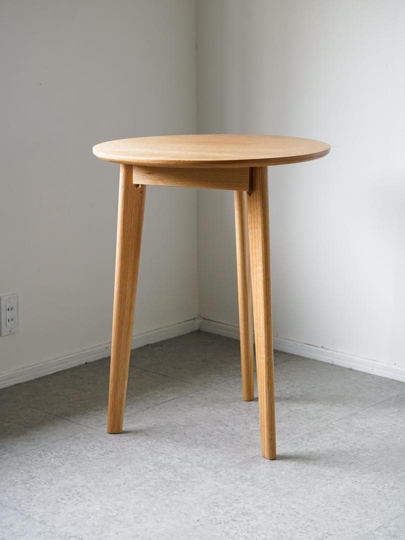 古道具 オーク材 ヴィンテージ ラウンドテーブル 北欧モダン