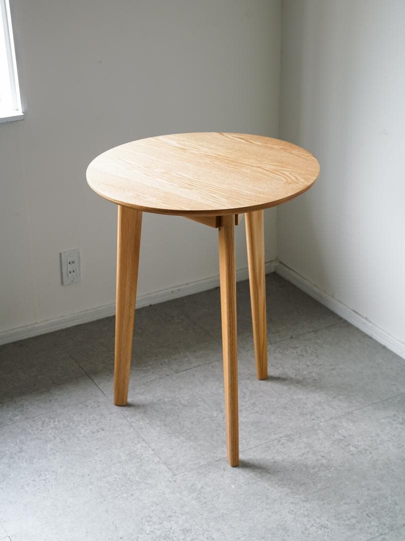 古道具 オーク材 ヴィンテージ ラウンドテーブル 北欧モダン