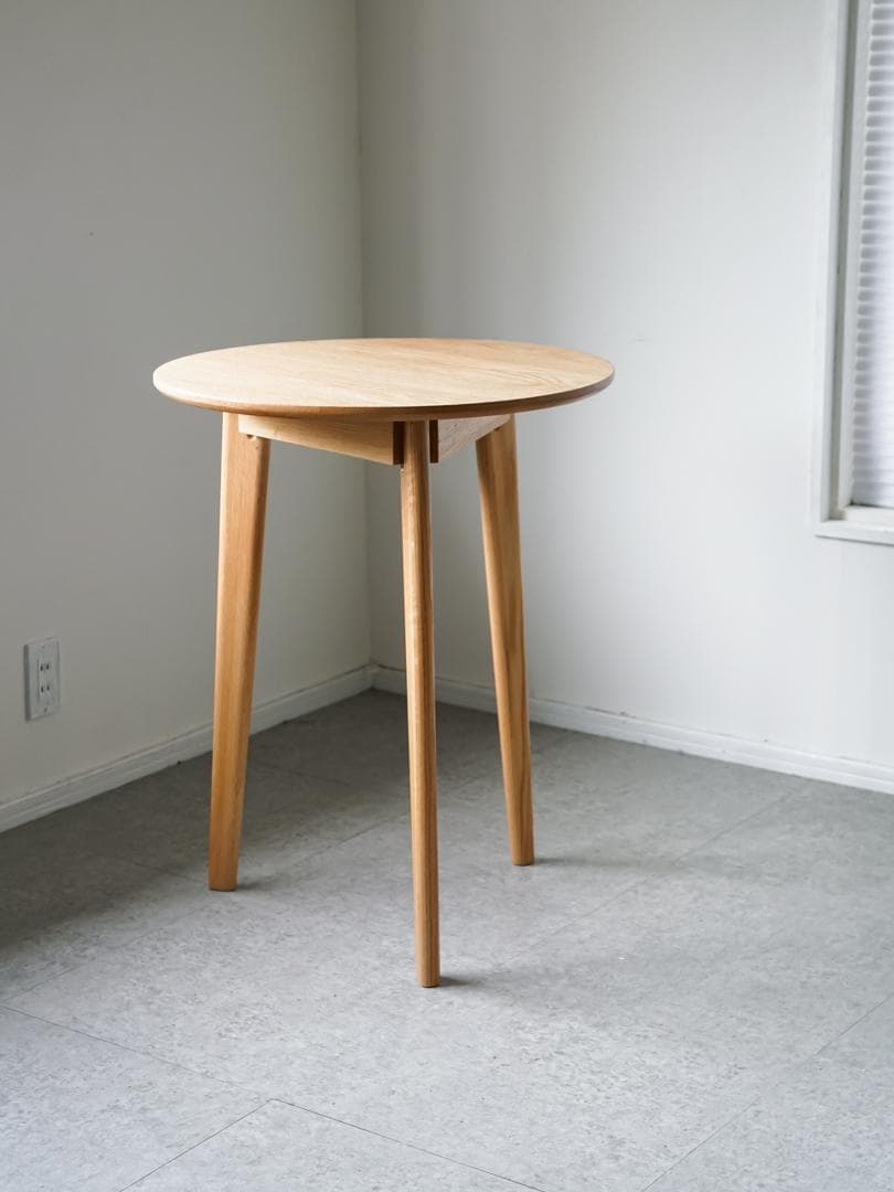 古道具 オーク材 ヴィンテージ ラウンドテーブル 北欧モダン