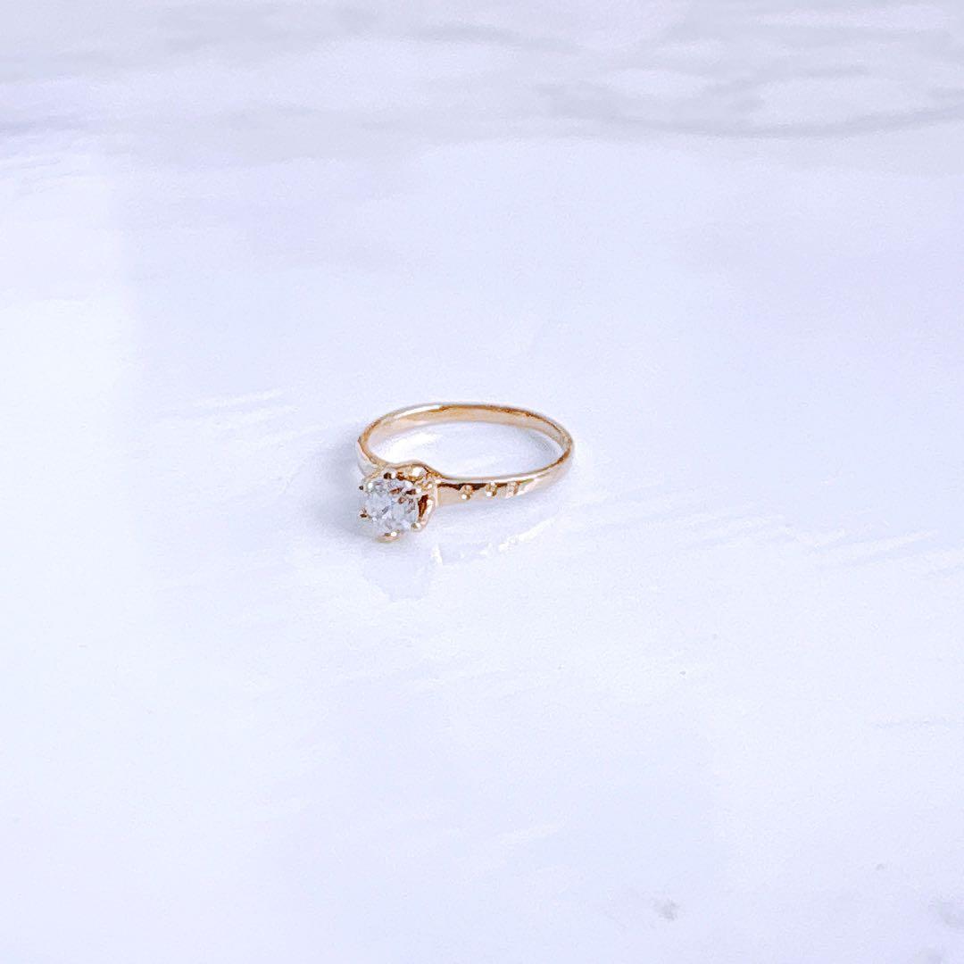 【未使用品】K18 ダイヤモンド ベビーリング4月生まれ/ネックレストップ