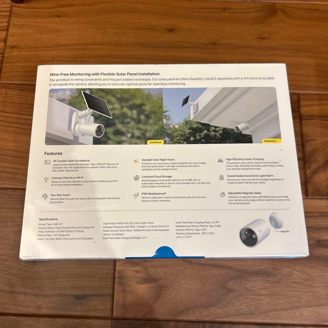 ティーピーリング　ソーラー　防犯・みまもりカメラ　tapo C460 KIT