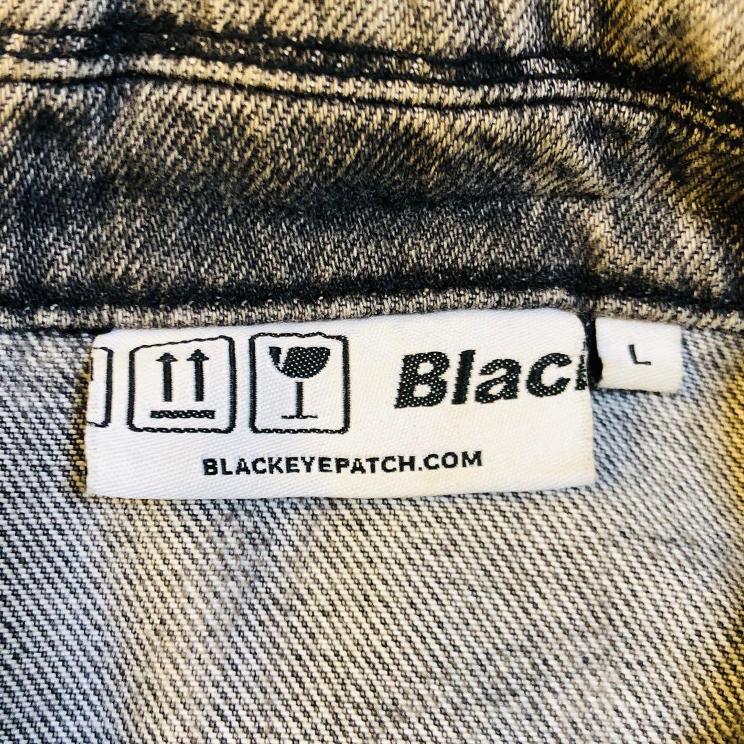 【激レア】ブラックアイパッチ デニムジャケット 総柄Gジャン グラフィック L