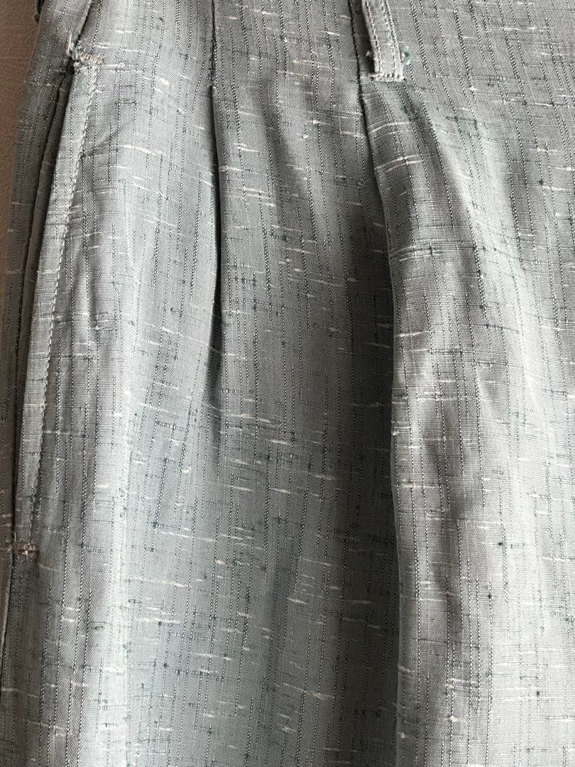 50s スラックス 絣 リネン レーヨン