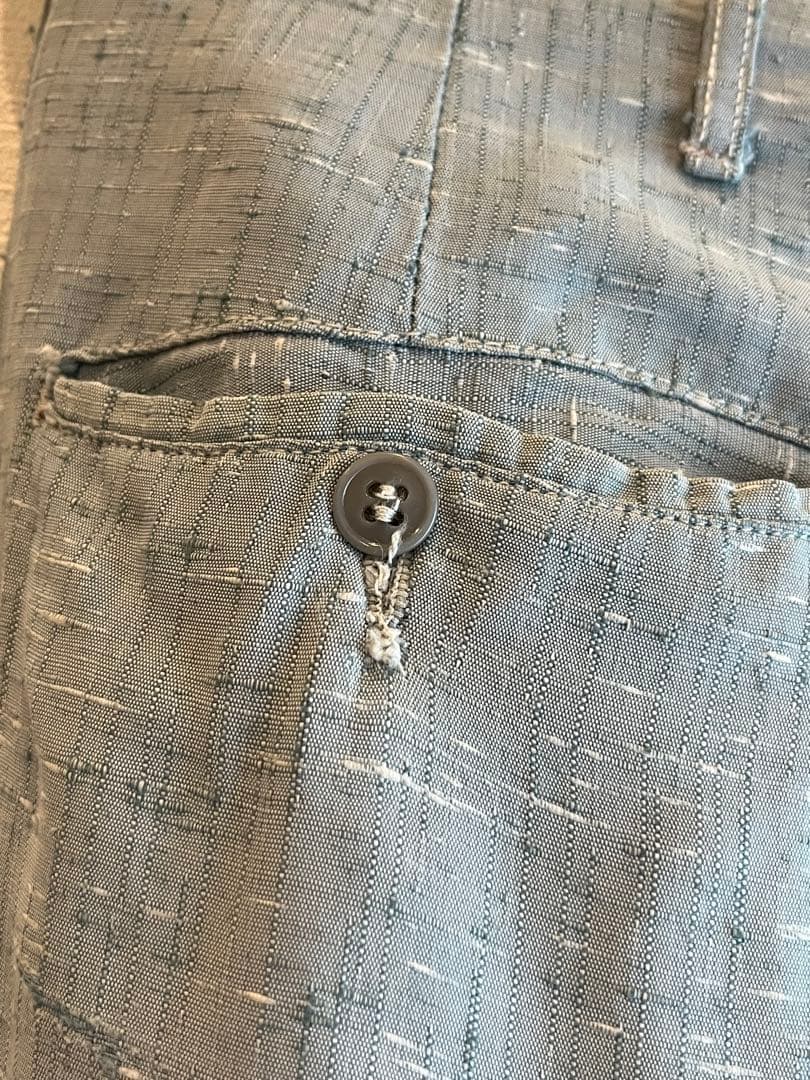 50s スラックス 絣 リネン レーヨン