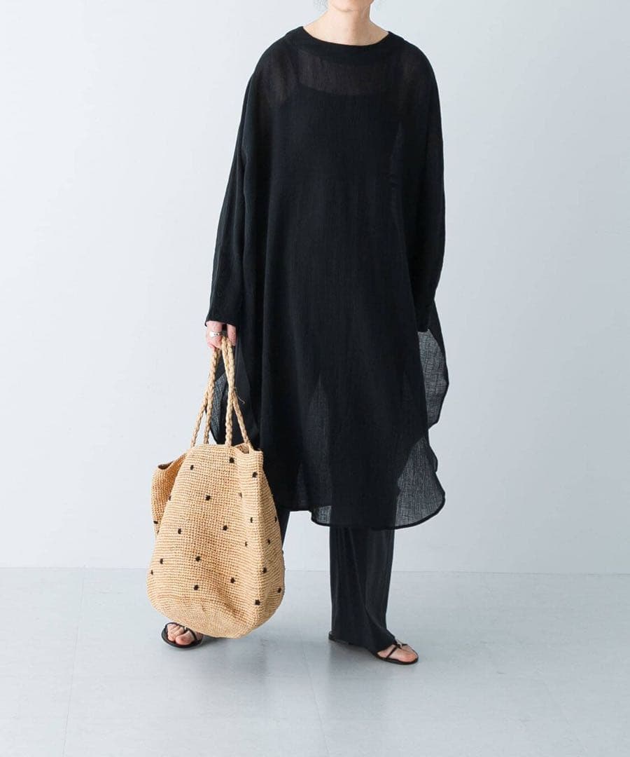 かぐれ　ガーゼロングチュニック