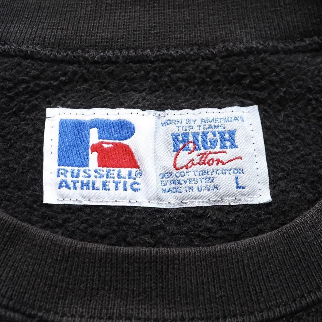ハイコットン ブラック USA製 90s Russellラッセル スウェットL
