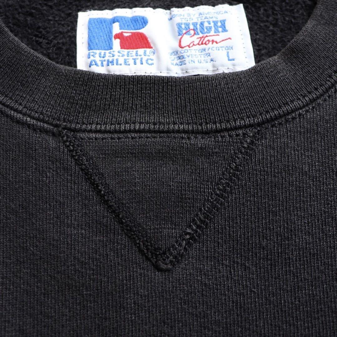 ハイコットン ブラック USA製 90s Russellラッセル スウェットL