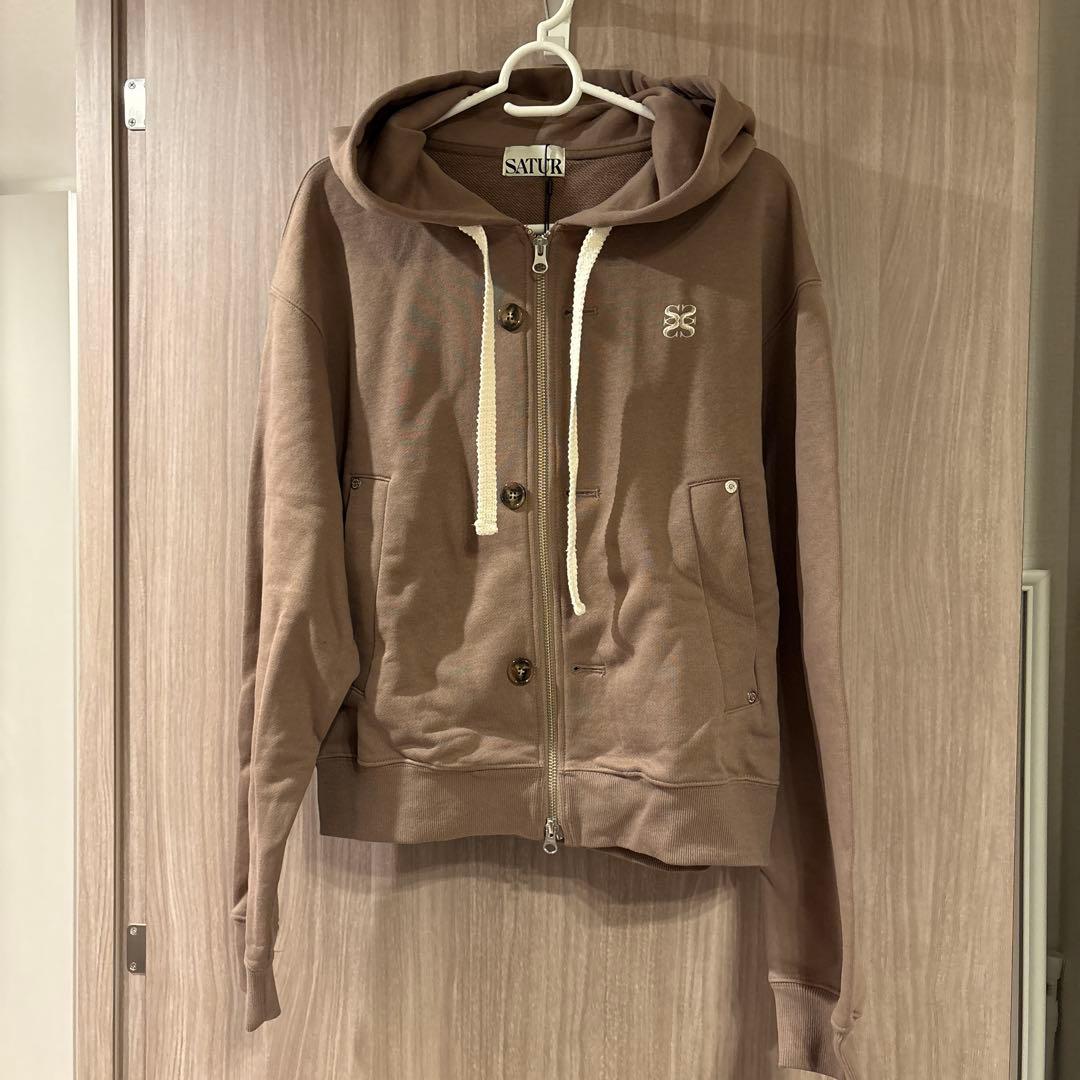 【新品タグ付き】SATUR ブラウン ジップパーカー