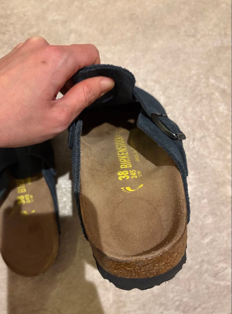 BIRKENSTOCK ボストン 旧ロゴ ネイビー スエード 24.5センチ