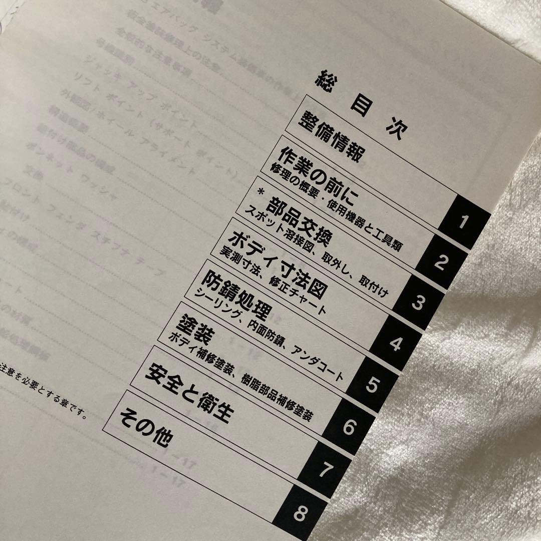 ホンダ　S2000 サービスマニュアル ボディ　整備編　板金　塗装