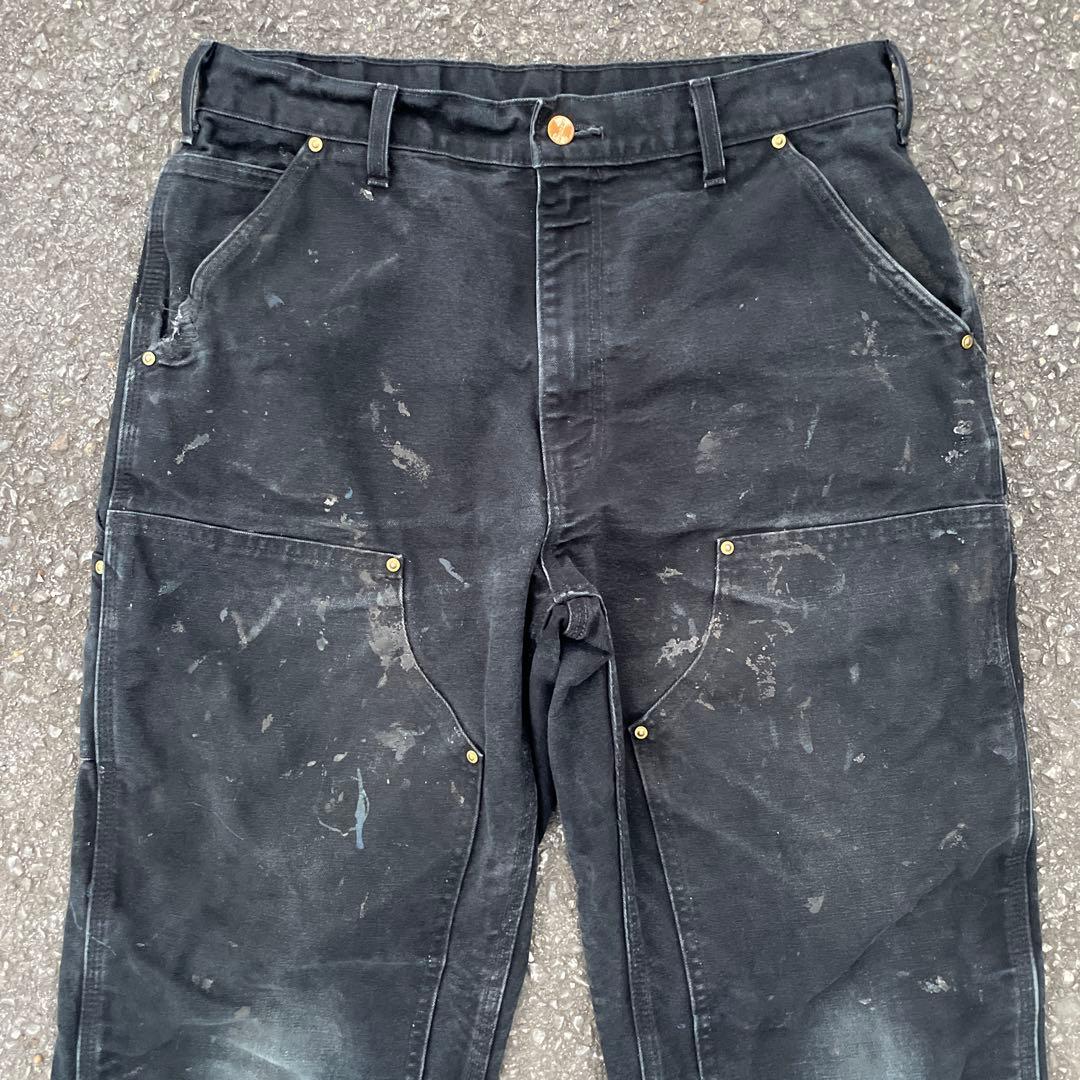 Carhartt B01 BLK ダブルニー USA製 34×32 雰囲気◎