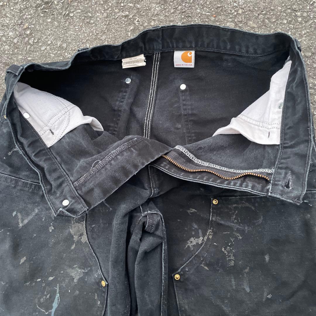 Carhartt B01 BLK ダブルニー USA製 34×32 雰囲気◎