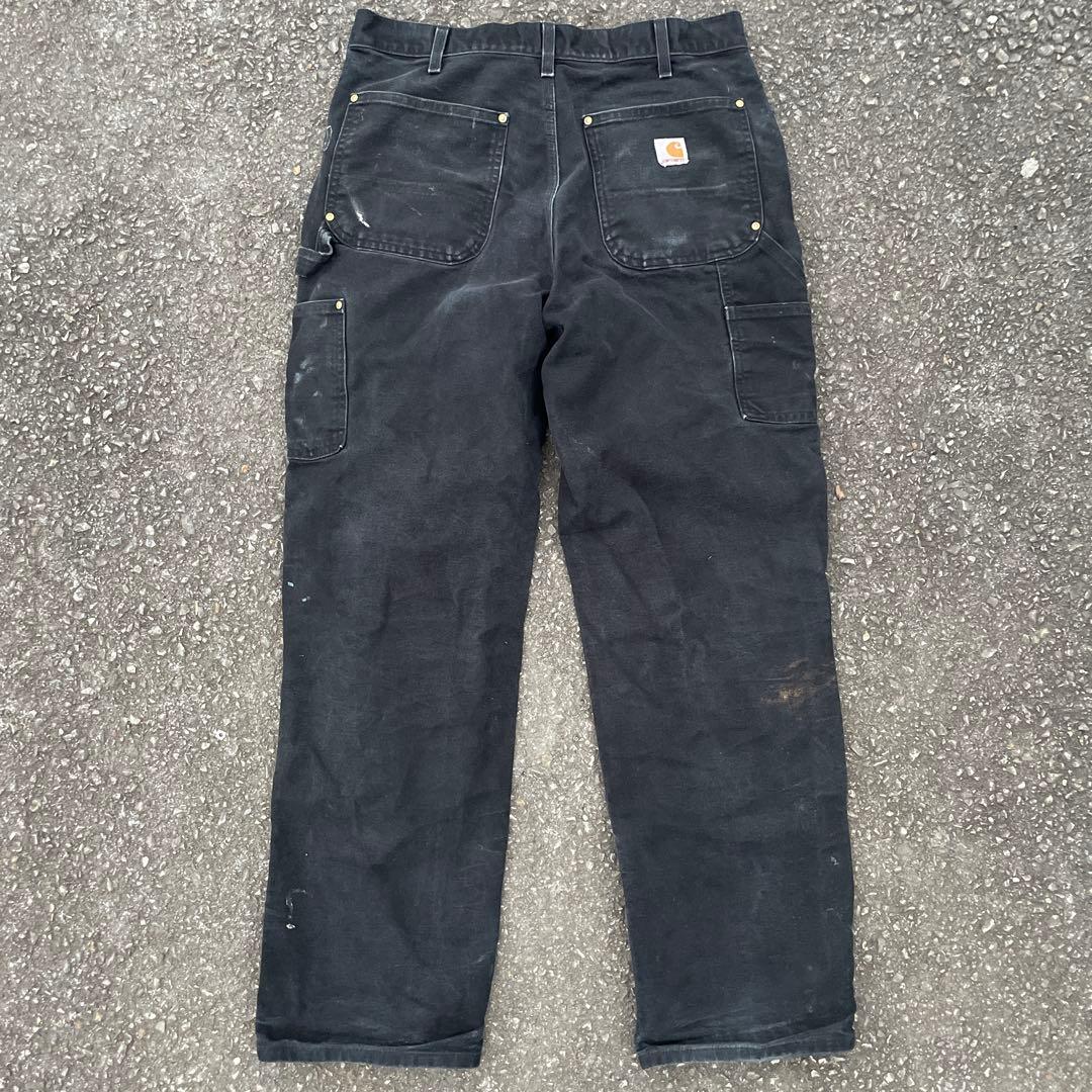Carhartt B01 BLK ダブルニー USA製 34×32 雰囲気◎