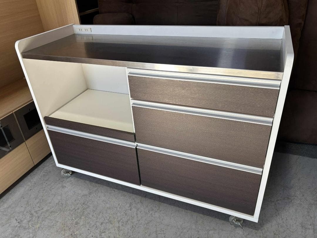 ピヨピヨ ガルトステンレストップキッチンカウンターコンセント・キャスター付