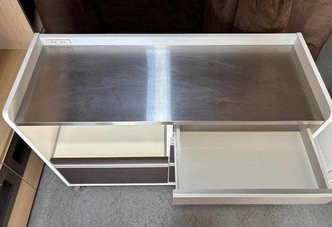 ピヨピヨ ガルトステンレストップキッチンカウンターコンセント・キャスター付