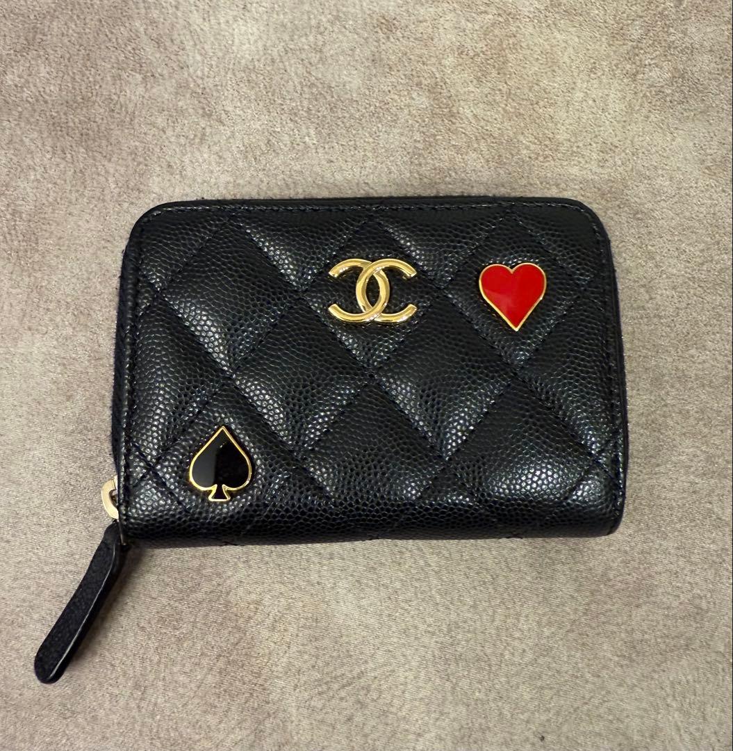 美品　CHANEL ケース　キャビアスキン　ブラック