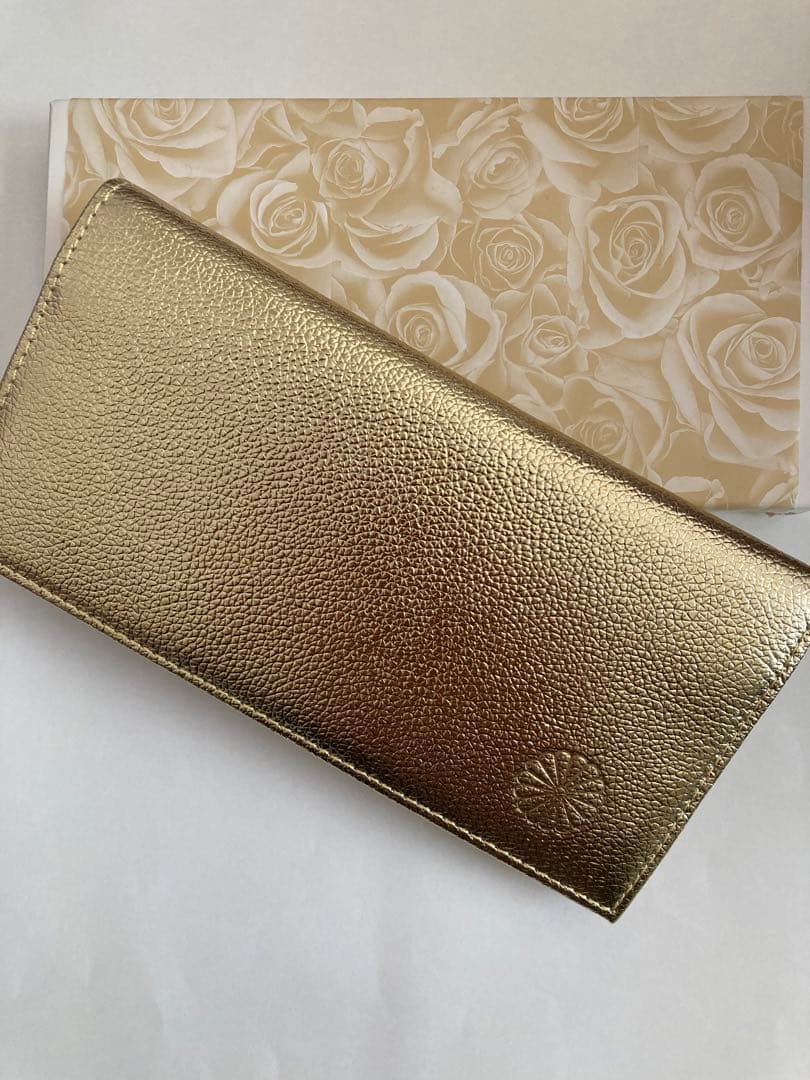 2/9まで‼️期間限定出品‼️大幅値下‼️皇居　長財布　ゴールド　本革　菊の御紋
