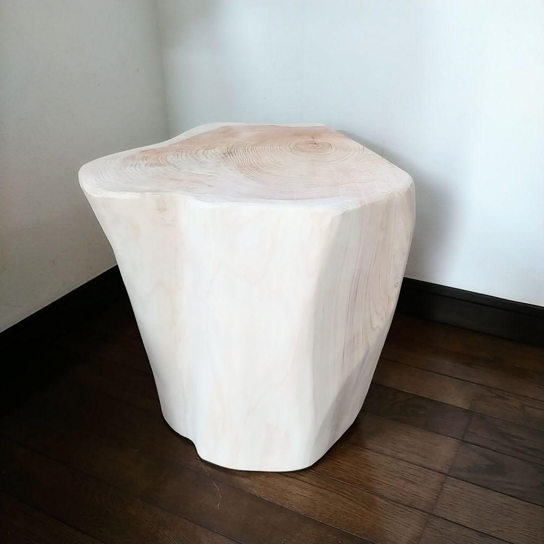 丸太スツール　丸太サイドテーブル　ヒノキの根元