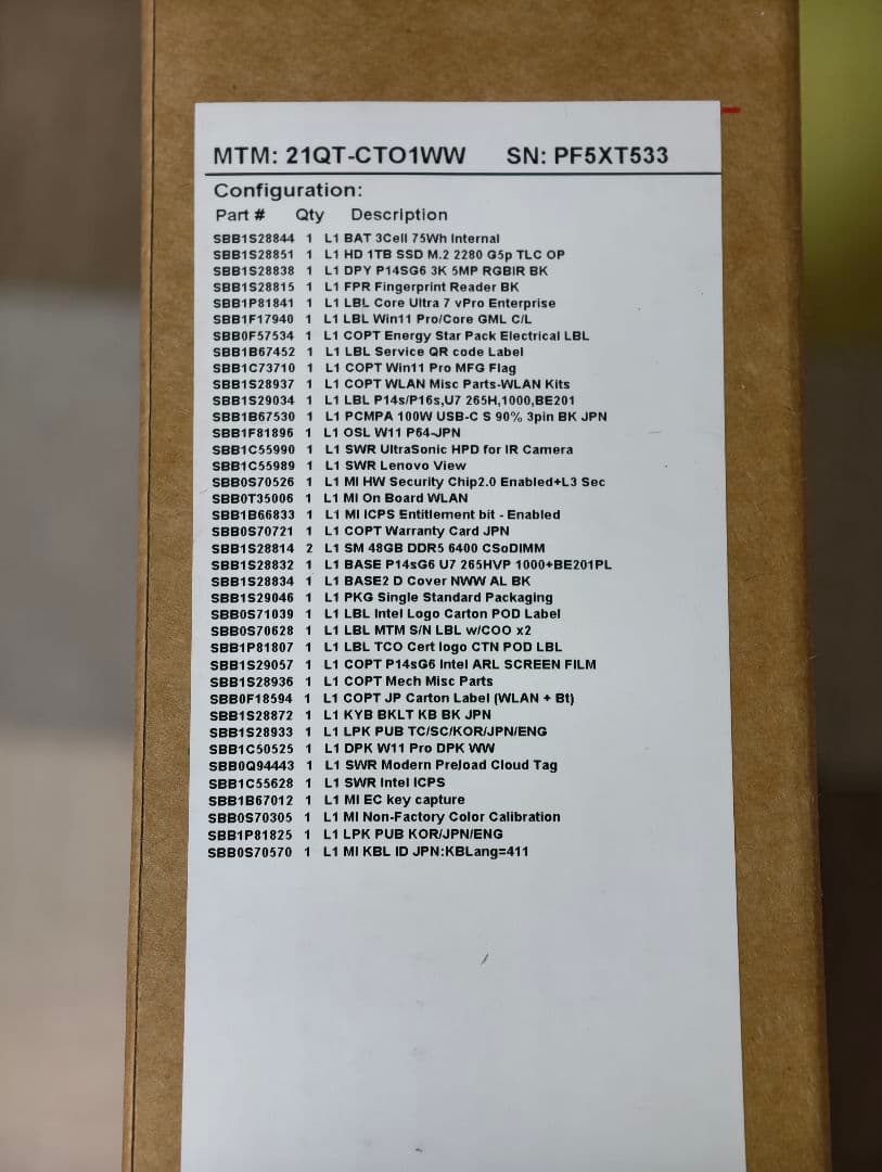 Windowsノート本体 ThinkPad P14s Gen6 96GB RTX PRO 1000