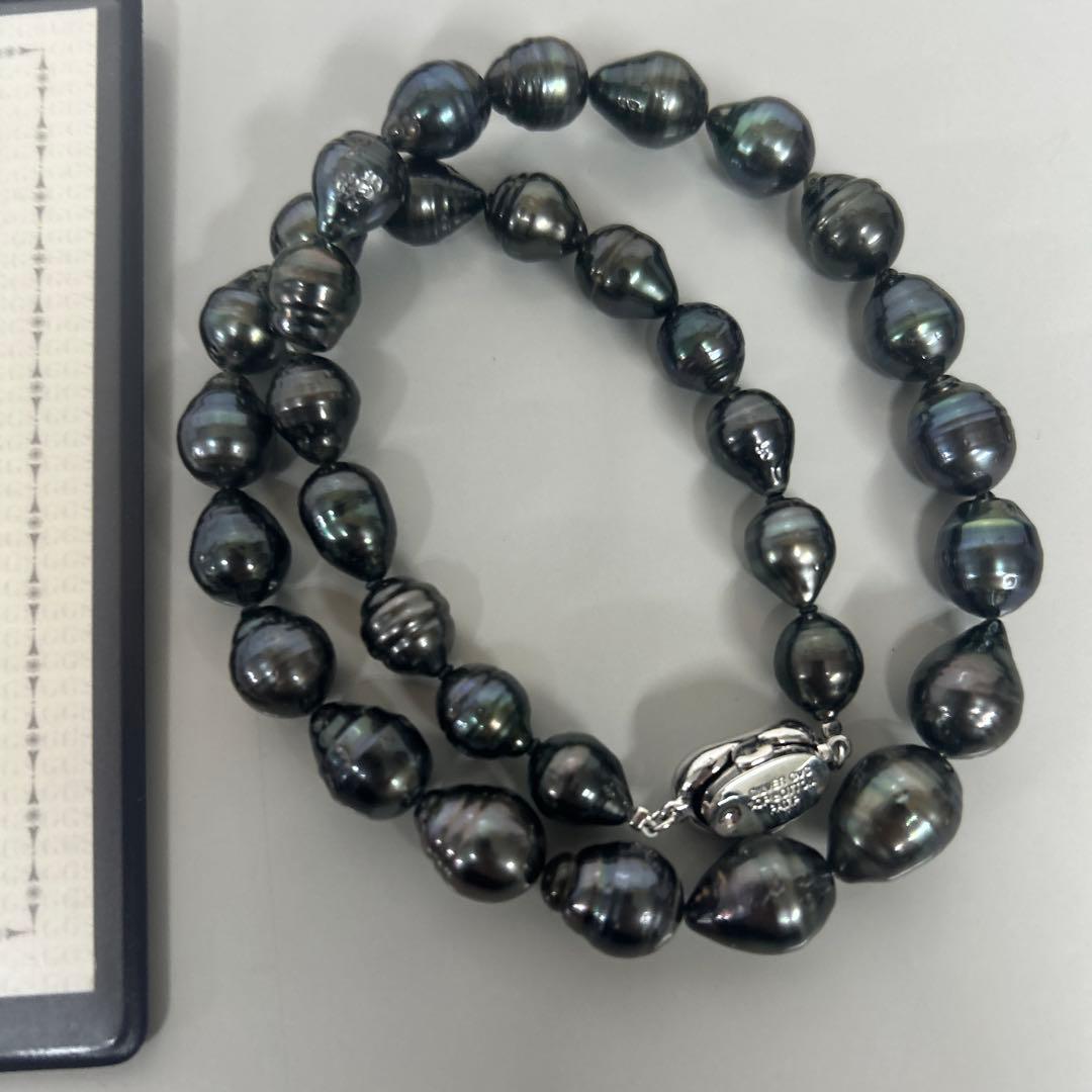 黒蝶真珠 ネックレス 8-10mm