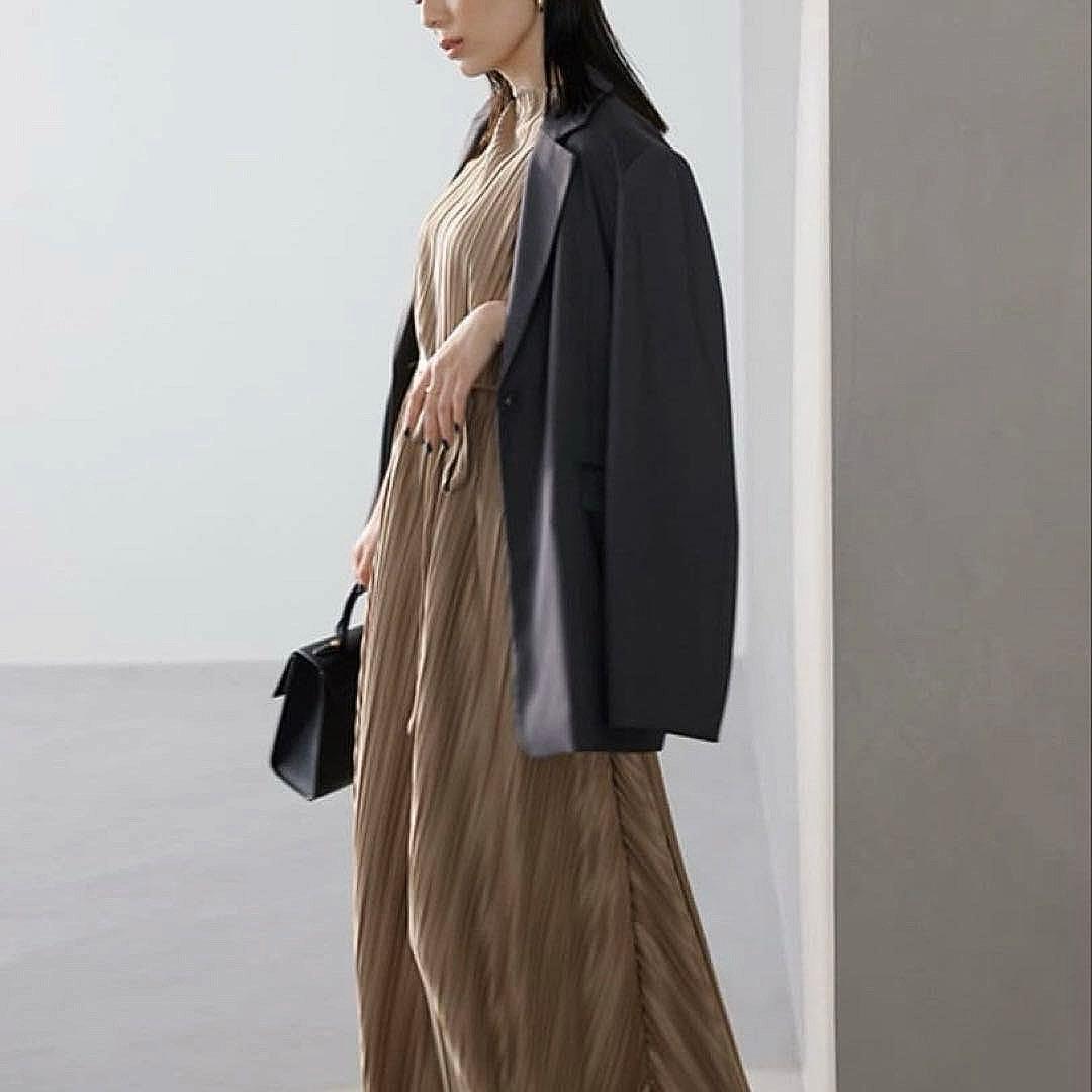 【新品】anuans アニュアンス フレアスリーブスリットジャケット ベルト付き