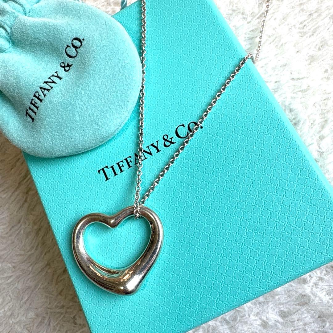 TIFFANY✨ティファニー　オープンハート　ネックレス　専用袋付きsilver