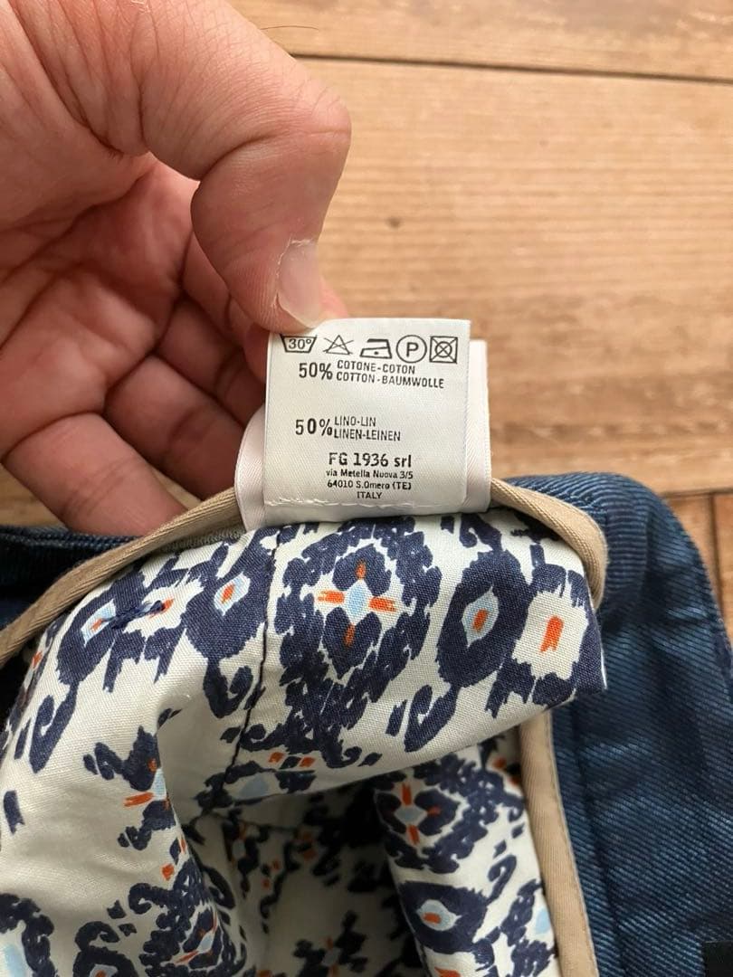 C+ CPLUS シープラス デニムスラックス 30 新品未使用 イタリア製 麻