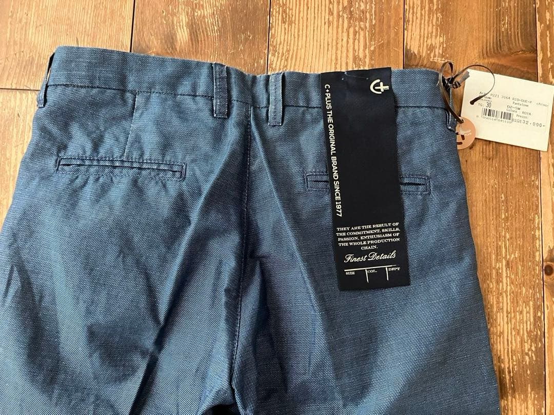 C+ CPLUS シープラス デニムスラックス 30 新品未使用 イタリア製 麻