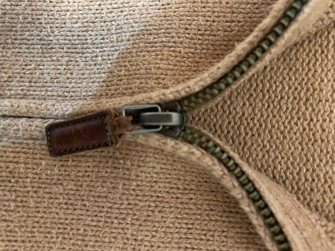 古着　ポロ　ラルフローレン　刺繍ロゴハーフジップ ニットセーター