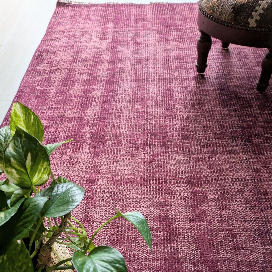 88×170 ワインレッドオーバーダイワンカラー　トルコヴィンテージラグ