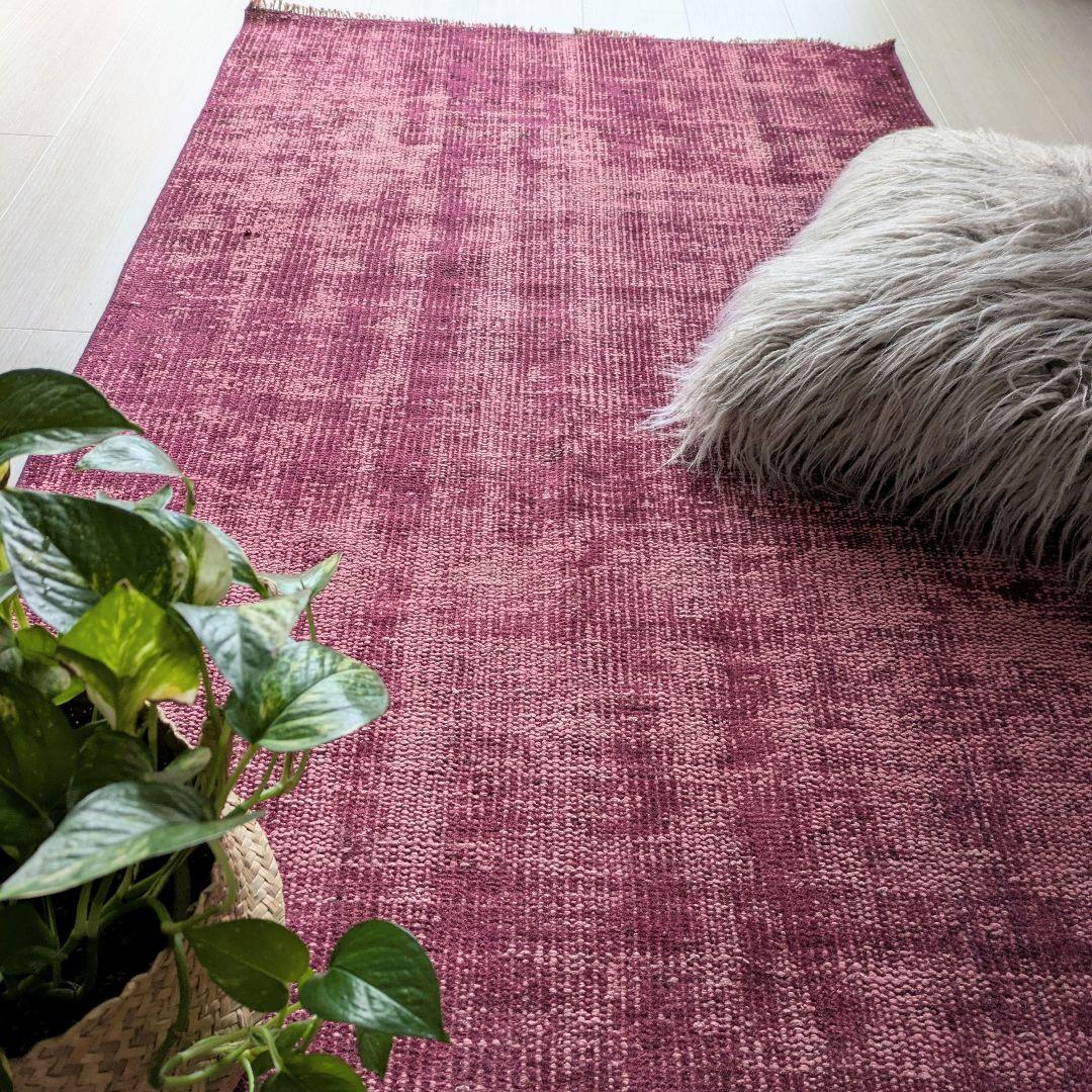 88×170 ワインレッドオーバーダイワンカラー　トルコヴィンテージラグ