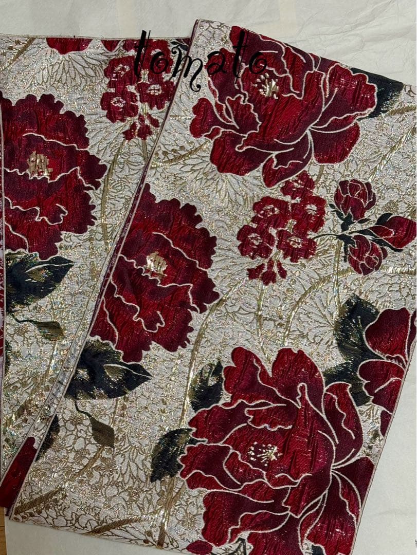 大人兵児帯【シャクヤク紅】【イチョウ】　のセット