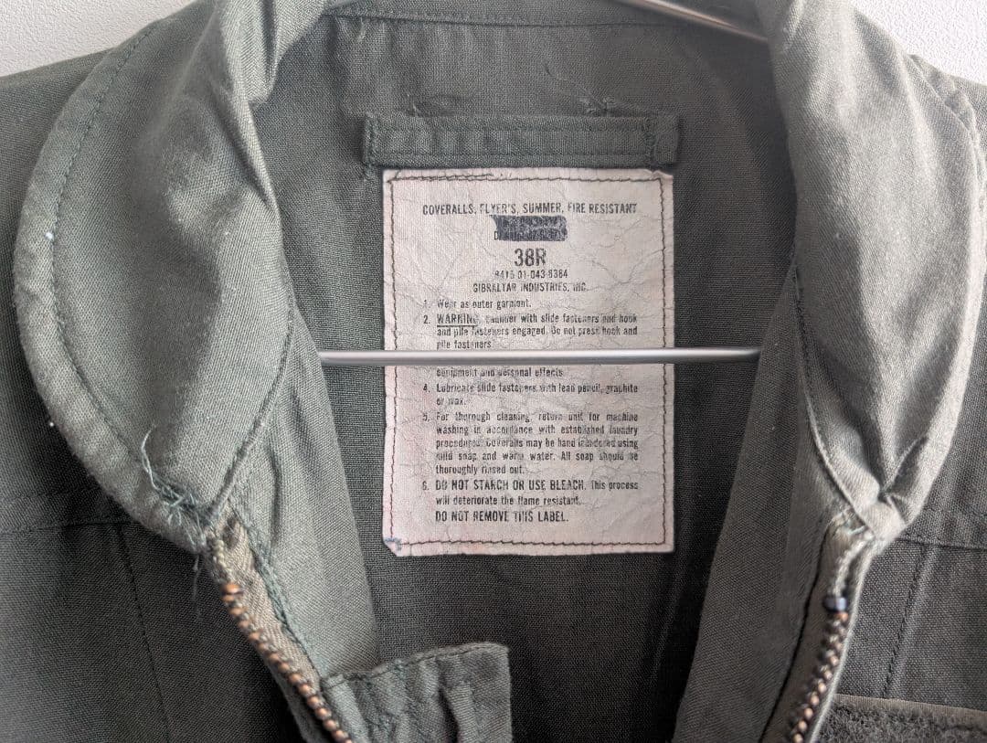 cwu-27p フライトスーツ 38R セージグリーン