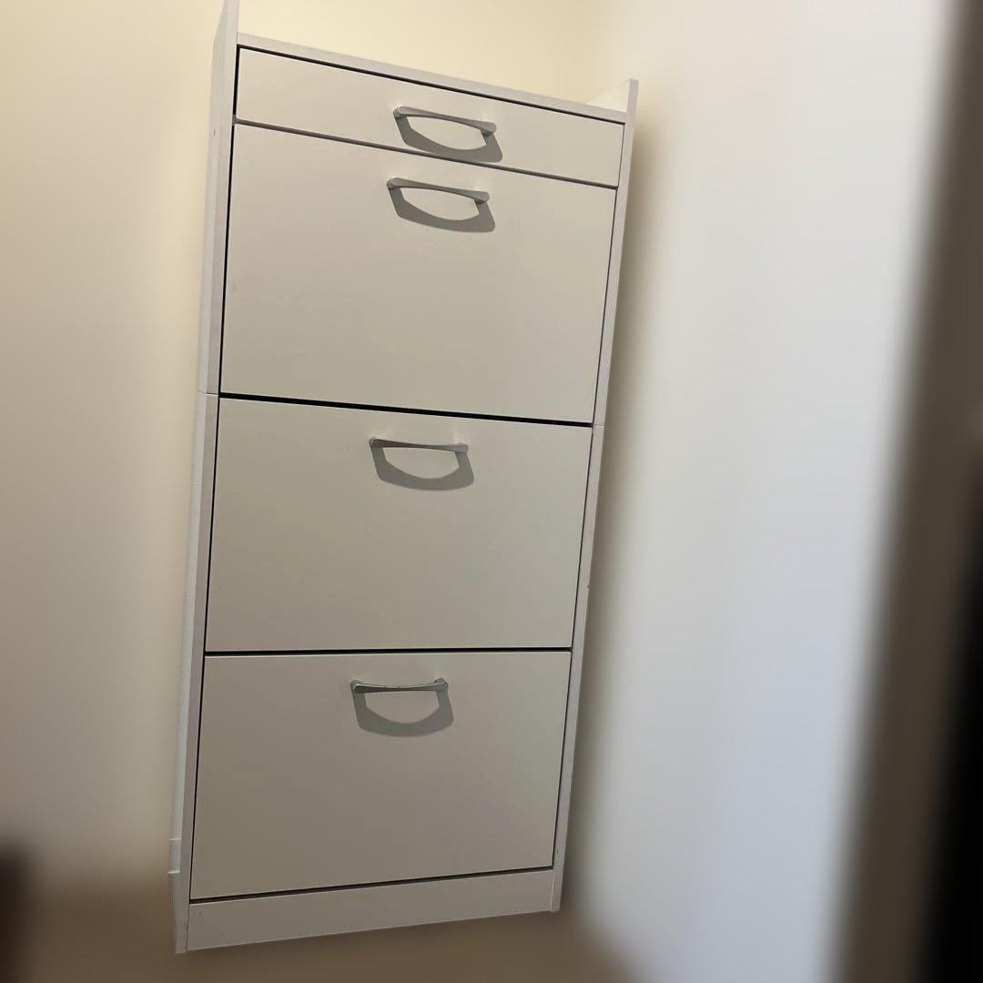 【✨美品】萩原(Hagihara) 4段シューズラック ホワイト