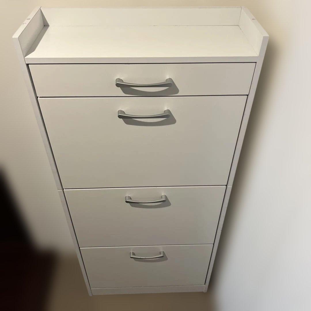 【✨美品】萩原(Hagihara) 4段シューズラック ホワイト