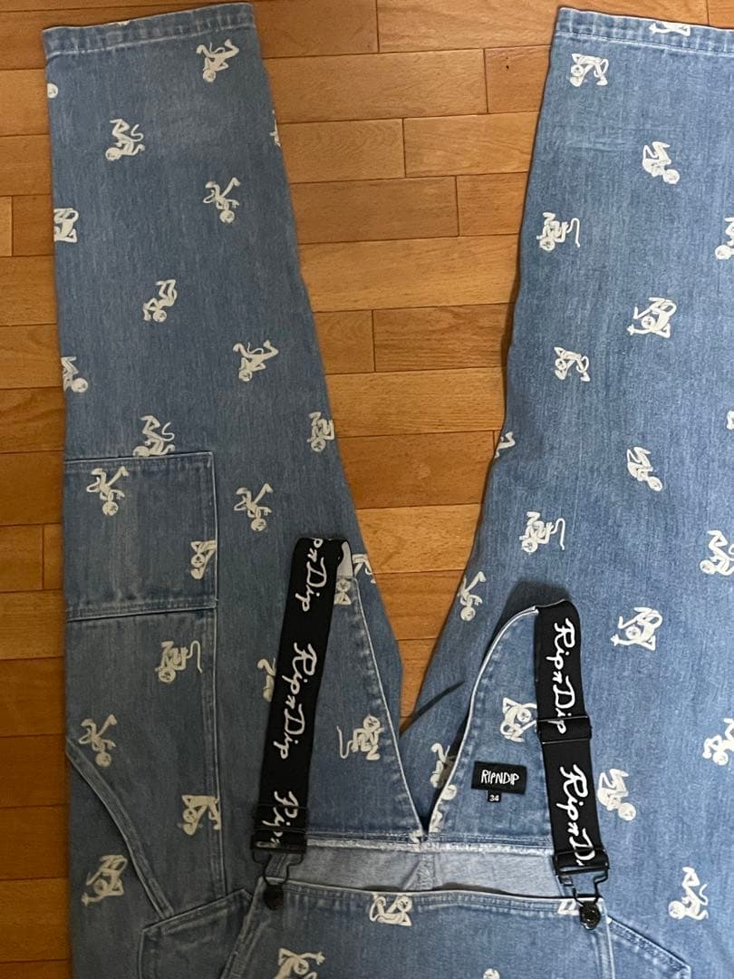 RIPNDIPデニムオーバーオール