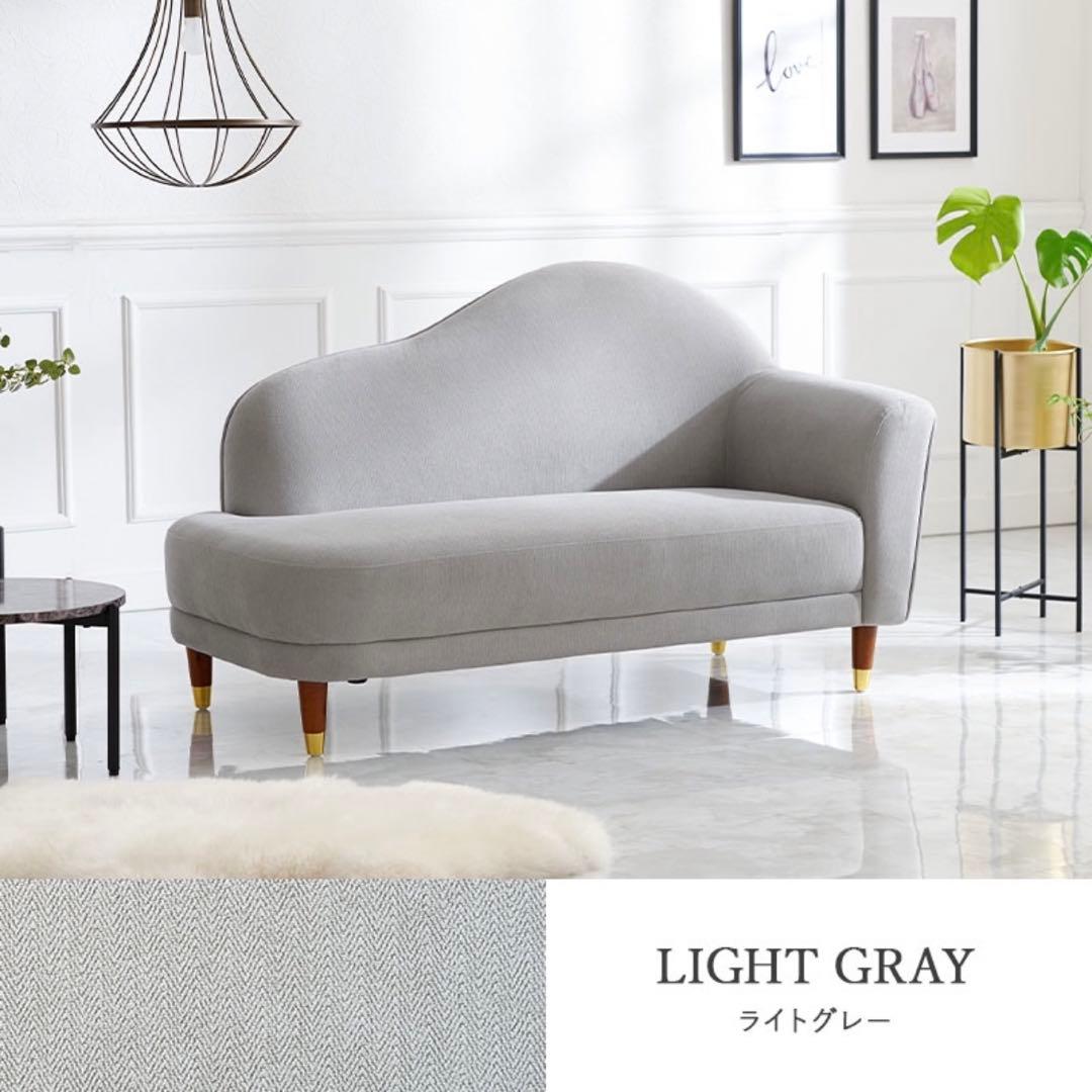 ライトグレー 2人掛けソファ carina 幅126cm（送料込み）