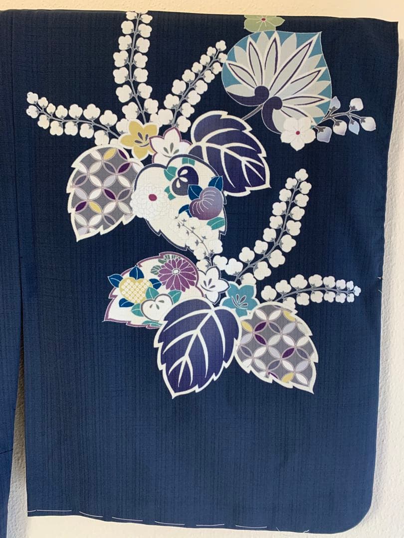 浴衣　撫松庵　セオアルファー　 　　　地色は紺