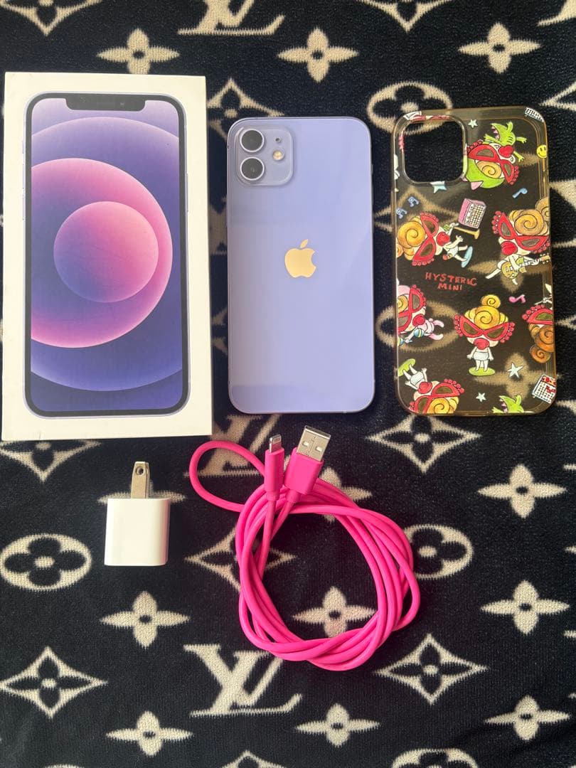 iPhone12 purple 64GB バッテリー最大容量88% 早い者勝ち♪