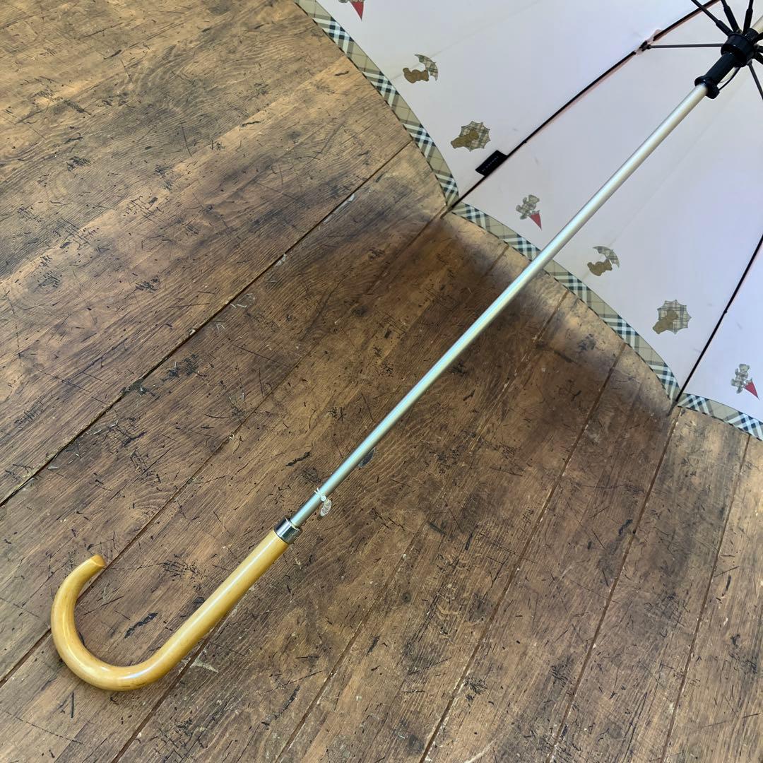 バーバリー チェック柄 クマ ベア 長傘 雨傘 傘 アンブレラ レディース