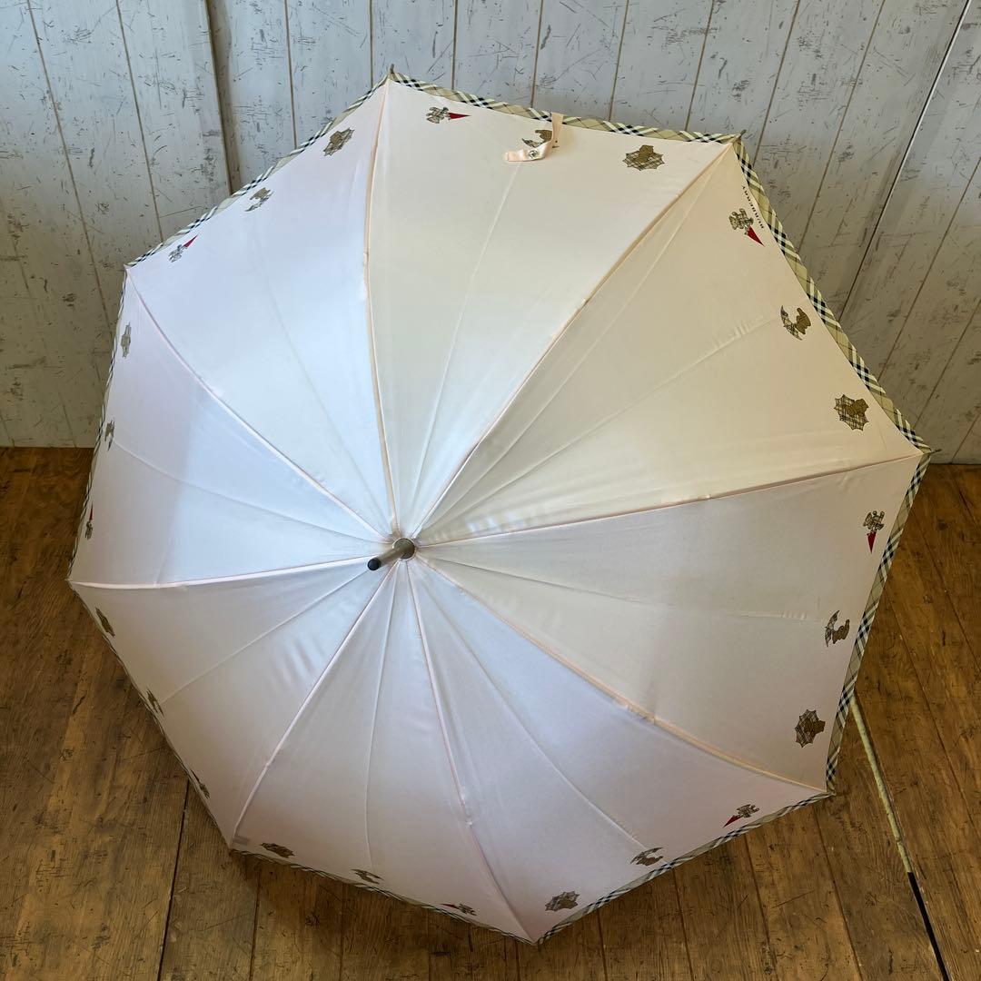 バーバリー チェック柄 クマ ベア 長傘 雨傘 傘 アンブレラ レディース